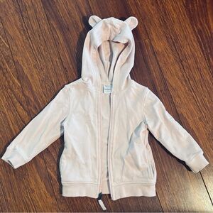 Light pink Hanna Andersson Bear-Ears Hooded Jacket with Pockets
